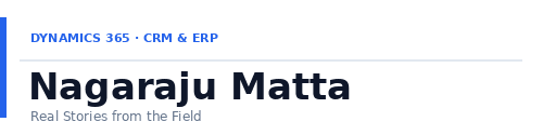 Nagaraju Matta | Dynamics 365 CRM & ERP Consultant